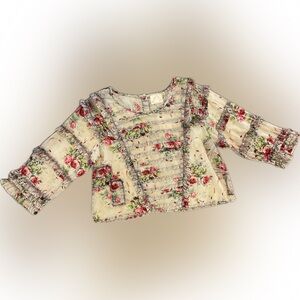 Floral Ruffle Long-Sleeve Top